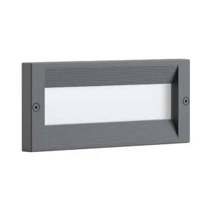 LED φωτιστικό σκάλας ορθογώνιο E27 με γκρι σώμα IP54