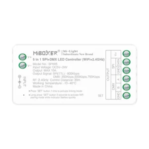 Module receiver ταινιών LED για τρεχούμενες ταινίες WiFi/DMX/2.4G 5V έως 24V Single/RGB/RGBW (SPIW5)