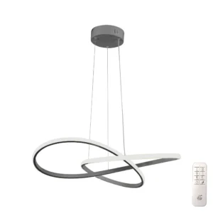 Κρεμαστό φωτιστικό LED 48W CCT dimmable με γκρι σώμα & χειριστήριο