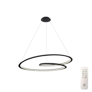 Κρεμαστό φωτιστικό LED 60W CCT dimmable με μαύρο σώμα & χειριστήριο