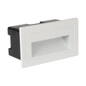 LED φωτιστικό σκάλας 3W χωνευτό ορθογώνιο 4200K φυσικό λευκό με λευκό σώμα IP65