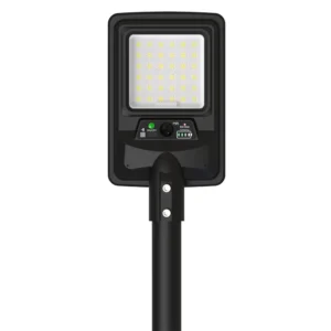 Ηλιακό φωτιστικό δρόμου LED 8W IP65 6000K ψυχρό λευκό με μαύρο σώμα, ανιχνευτή PIR & χειριστήριο