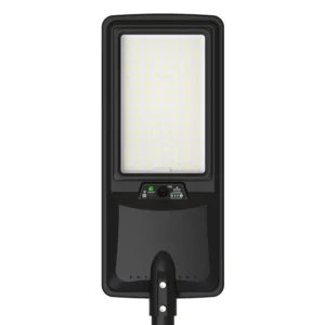 Ηλιακό φωτιστικό δρόμου LED 24W IP65 6000K ψυχρό λευκό με μαύρο σώμα, ανιχνευτή PIR & χειριστήριο