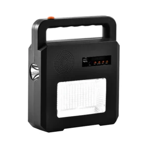 Ηλιακό φορητό ηχείο Bluetooth και προβολέας μαύρο