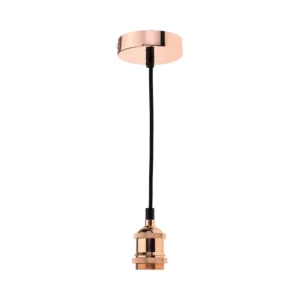 Κρεμαστό Φωτιστικό Οροφής E27 με ροζ χαλκό σώμα