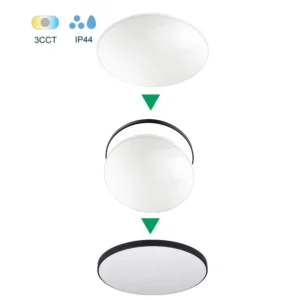 LED πλαφονιέρα 32W CCT 2 σε 1 με επιλογή λευκού ή μαύρου σώματος