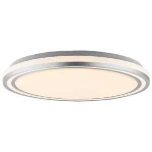 LED πλαφονιέρα 36W στρογγυλή με λευκό/ασημί σώμα CCT με διακόπτη