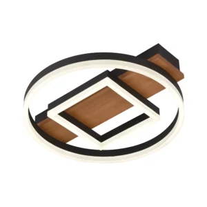 Φωτιστικό οροφής LED 46W CCT με μαύρο/ξύλο σώμα & χειριστήριο dimmable