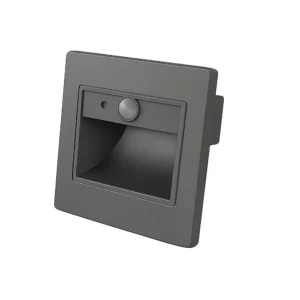 LED φωτιστικό σκάλας τετράγωνο 1W 4000K φυσικό λευκό γκρι σώμα με ανιχνευτή