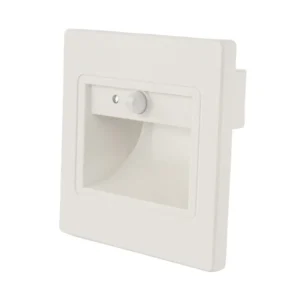 LED φωτιστικό σκάλας τετράγωνο 1W 3000K θερμό λευκό με λευκό σώμα με ανιχνευτή