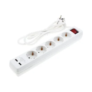 Πολύμπριζο σούκο 5 εξόδων & 2xUSB-A με 1.5 μέτρο καλώδιο διατομής 3G1.5 με διακόπτη