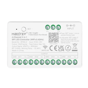 Module receiver ταινιών LED για τρεχούμενες ταινίες 4 καναλιών WiFi/DMX/2.4G 5V έως 24V Single/RGB/RGBW (SPIW5-4)