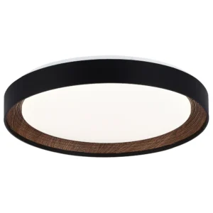 LED πλαφονιέρα 54W στρογγυλή με μαύρο/καρυδιά σώμα CCT με χειριστήριο dimmable