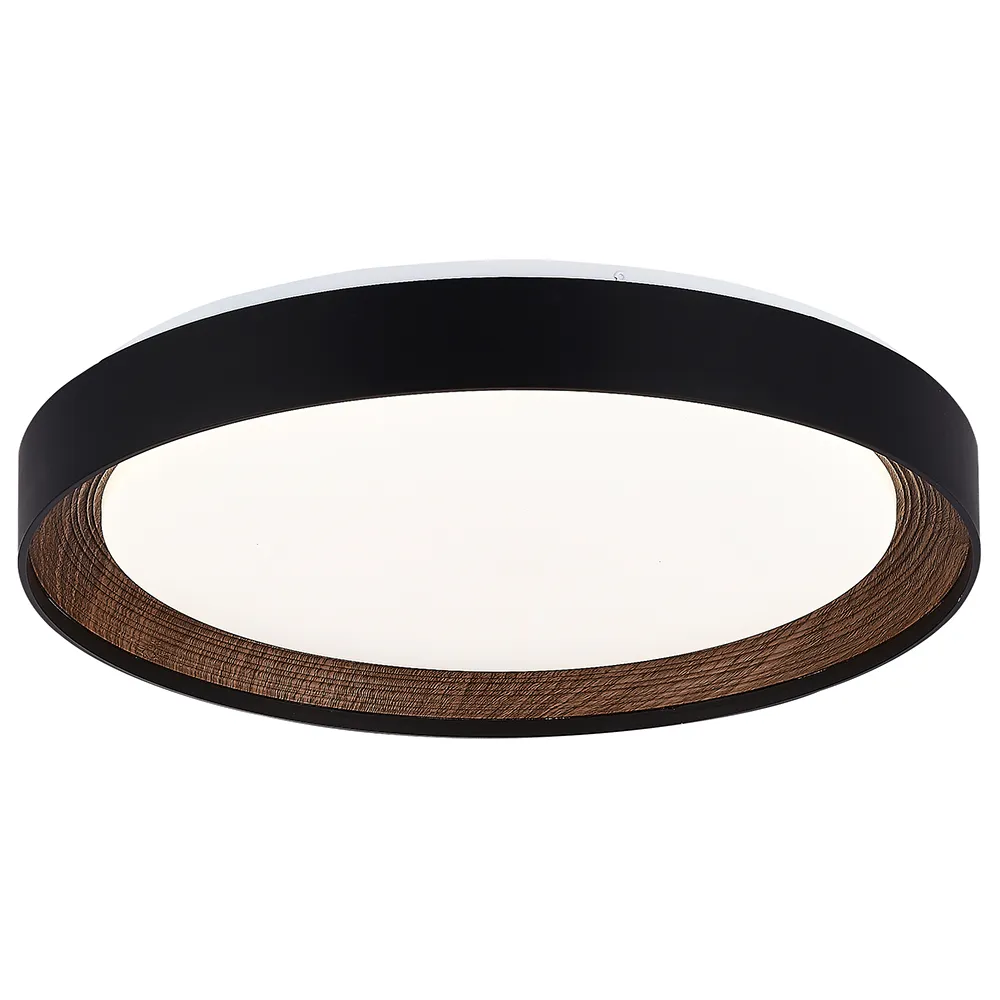 LED πλαφονιέρα 54W στρογγυλή με μαύρο/καρυδιά σώμα CCT με χειριστήριο dimmable