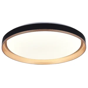 LED πλαφονιέρα 36W στρογγυλή με μαύρο/χρυσό σώμα CCT με χειριστήριο dimmable