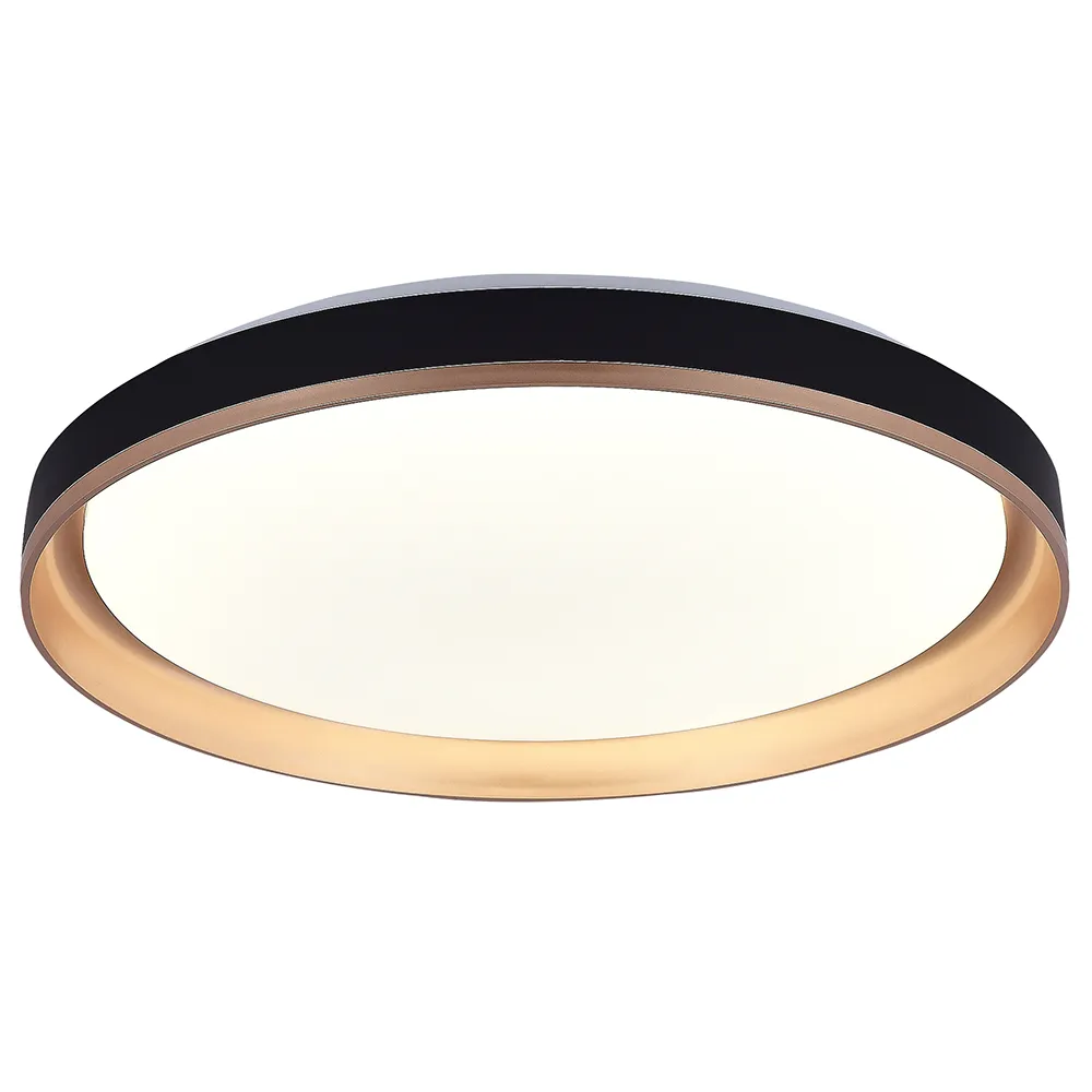 LED πλαφονιέρα 36W στρογγυλή με μαύρο/χρυσό σώμα CCT με χειριστήριο dimmable
