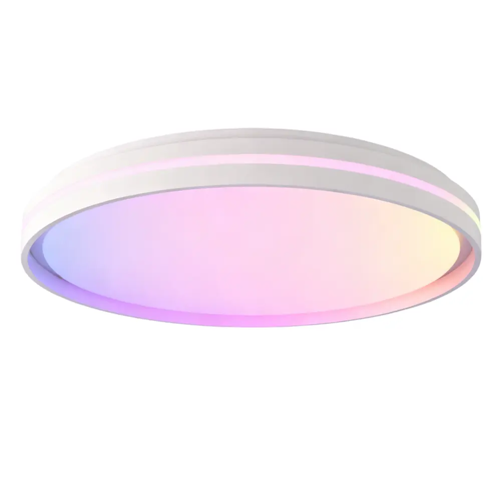 LED πλαφονιέρα 40W CCT + 10W RGB στρογγυλή με λευκό σώμα & χειριστήριο dimmable
